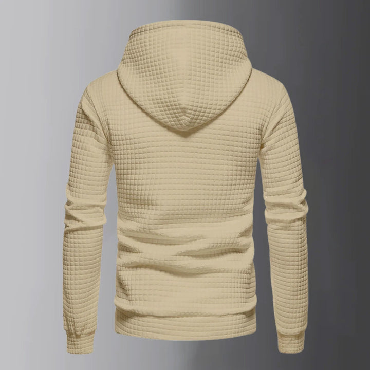 Set di eleganti felpe con cappuccio con coulisse regolabile e comodi pantaloni assorti da uomo