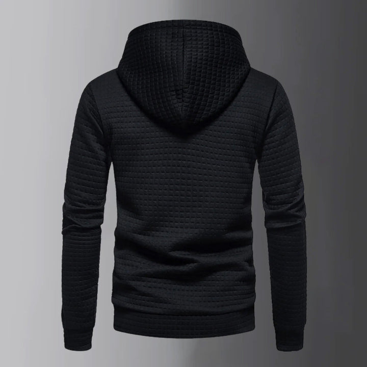 Set di eleganti felpe con cappuccio con coulisse regolabile e comodi pantaloni assorti da uomo