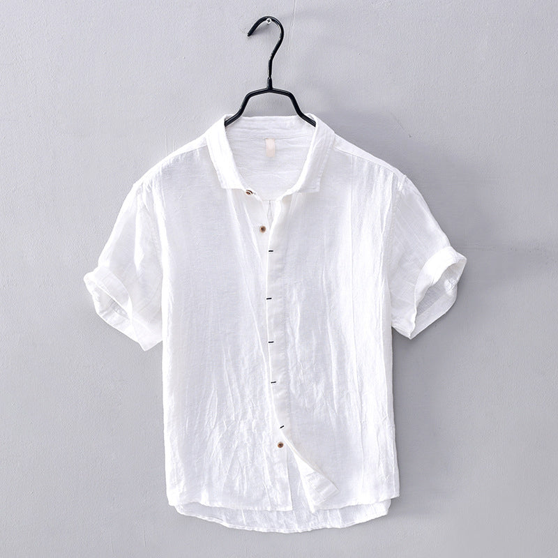 Camisa da uomo - Leggera, traspirante e dall'aspetto casual con manico corto e bottoni