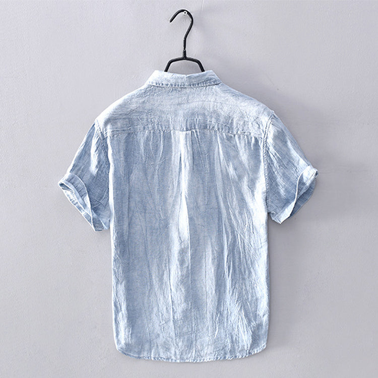 Camisa da uomo - Leggera, traspirante e dall'aspetto casual con manico corto e bottoni