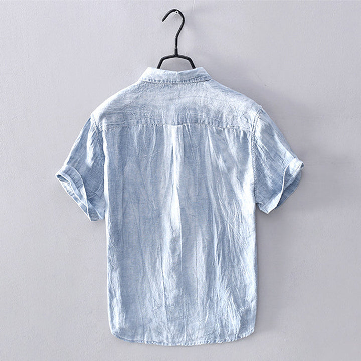 Camisa da uomo - Leggera, traspirante e dall'aspetto casual con manico corto e bottoni