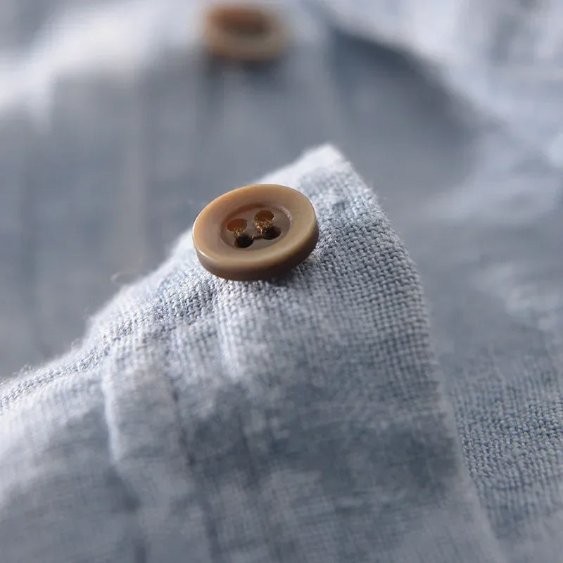 Camisa da uomo - Leggera, traspirante e dall'aspetto casual con manico corto e bottoni