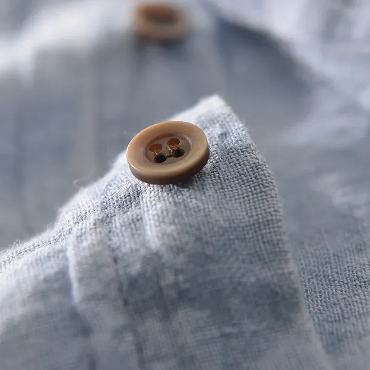 Camisa da uomo - Leggera, traspirante e dall'aspetto casual con manico corto e bottoni