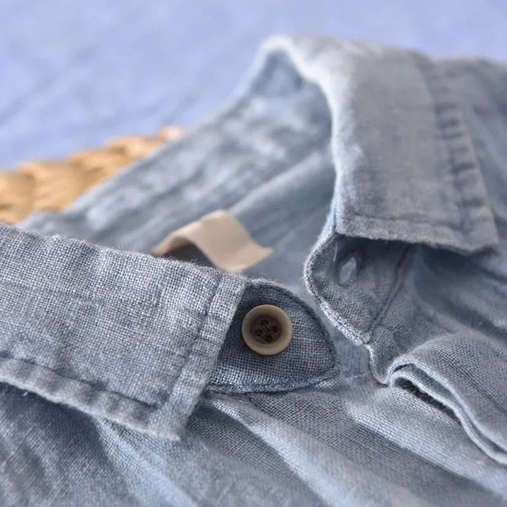 Camisa da uomo - Leggera, traspirante e dall'aspetto casual con manico corto e bottoni