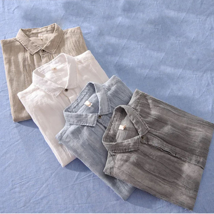 Camisa da uomo - Leggera, traspirante e dall'aspetto casual con manico corto e bottoni