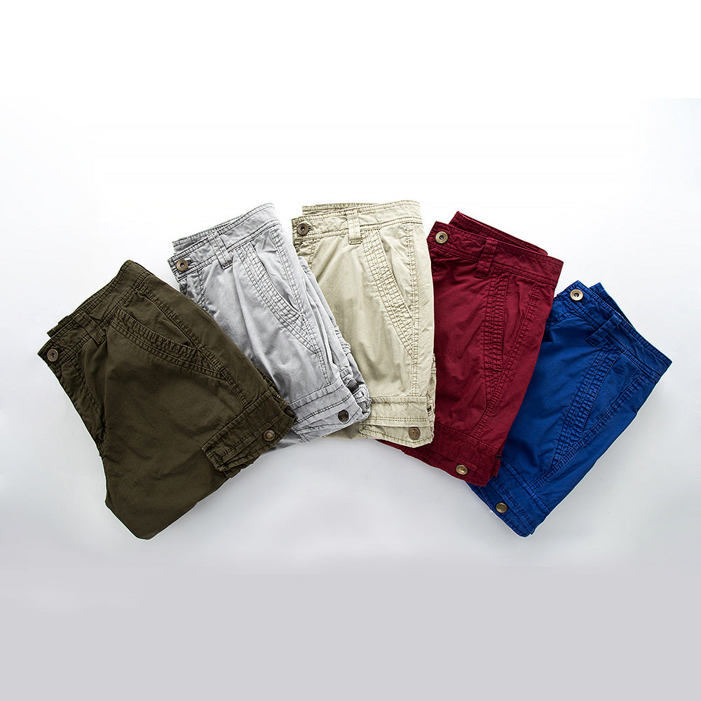 Pantaloncini cargo da uomo in cotone resistente con molteplici tasche funzionali - comodi ed eleganti per ogni occasione