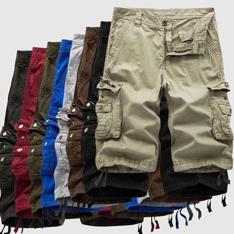 Pantaloncini cargo da uomo in cotone resistente con molteplici tasche funzionali - comodi ed eleganti per ogni occasione