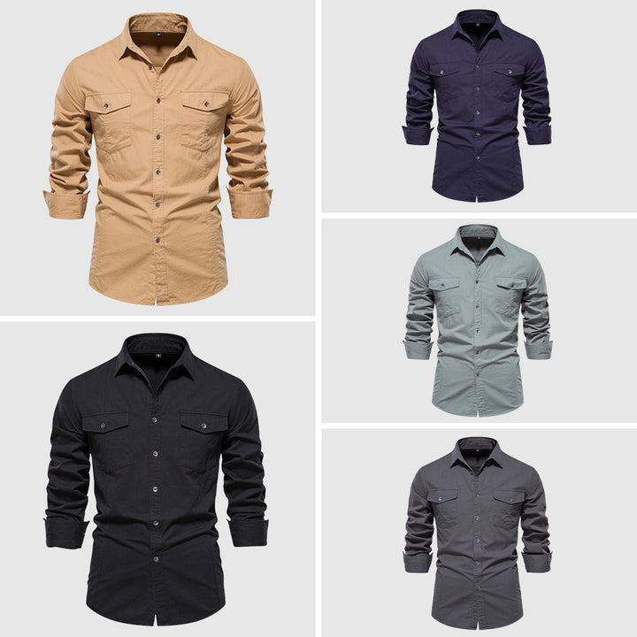 Camicia da uomo slim fit con eleganti polsini lunghi