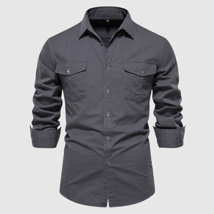 Camicia da uomo slim fit con eleganti polsini lunghi