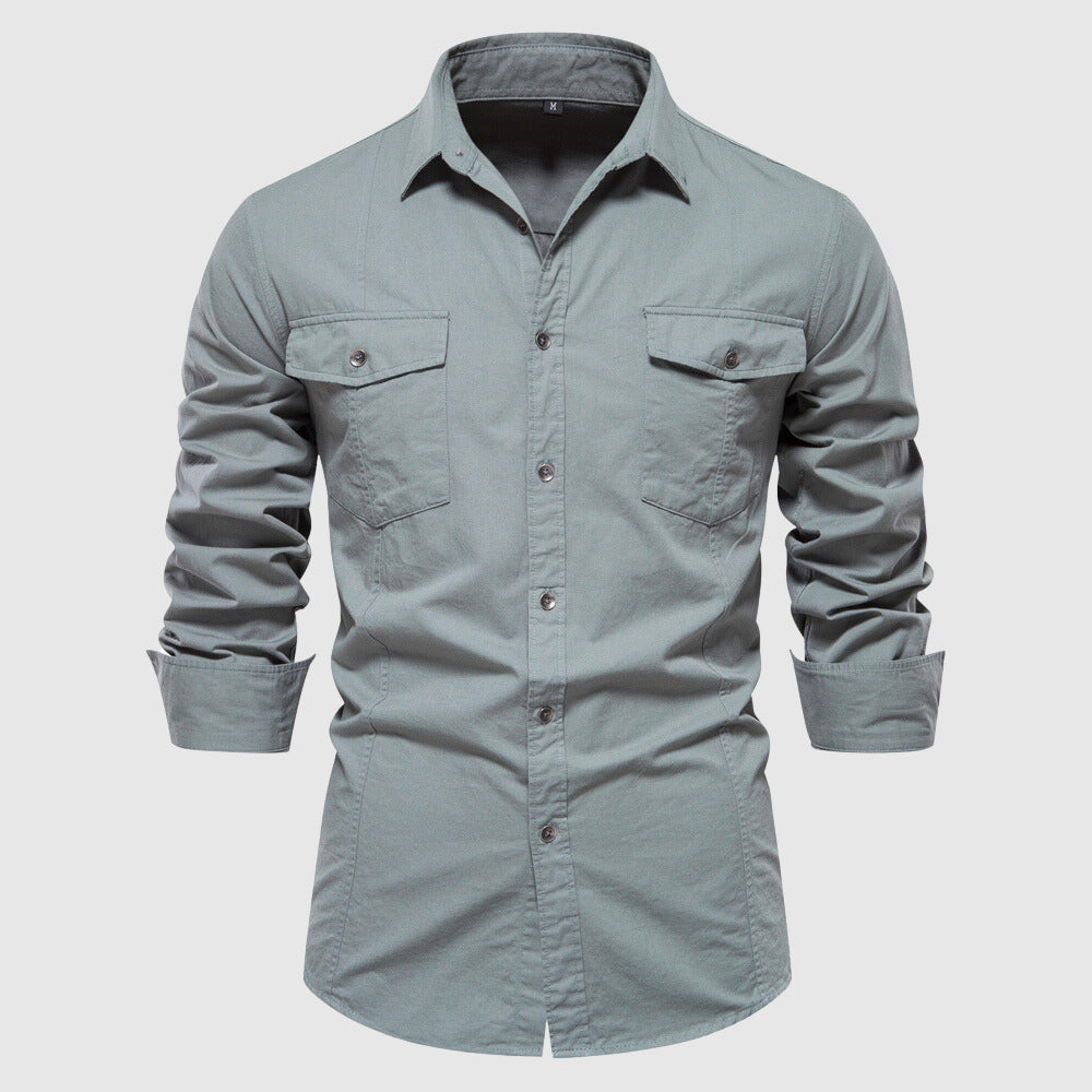 Camicia da uomo slim fit con eleganti polsini lunghi