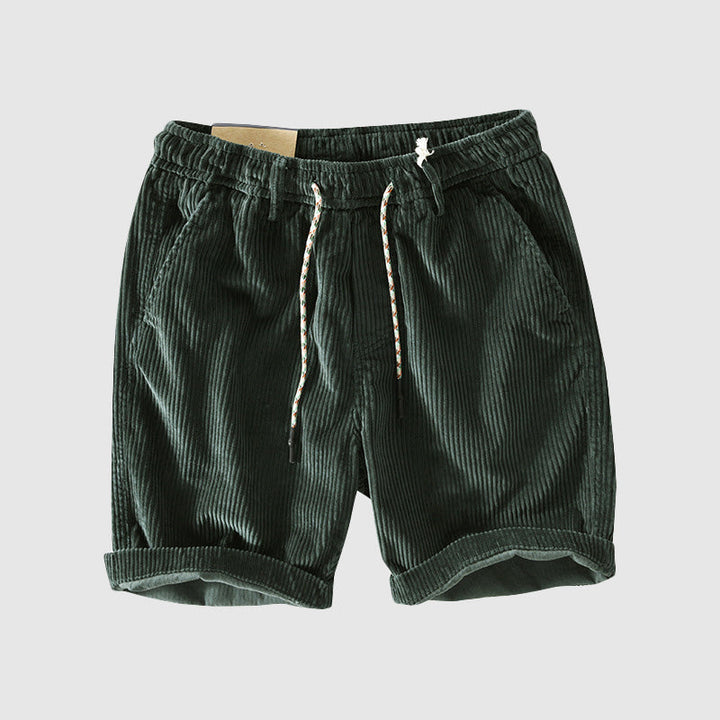 Pantaloni corti in velluto a coste per uomo - Leggeri, traspiranti e comodi con vita elastica e orlo arrotolato, perfetti per uno stile casual e alla moda