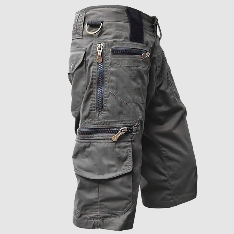 Pantalone Cargo Hommes Longs Jusqu'au Genou - Multifonction avec Multiples Poches en Tissu Coton Résistant