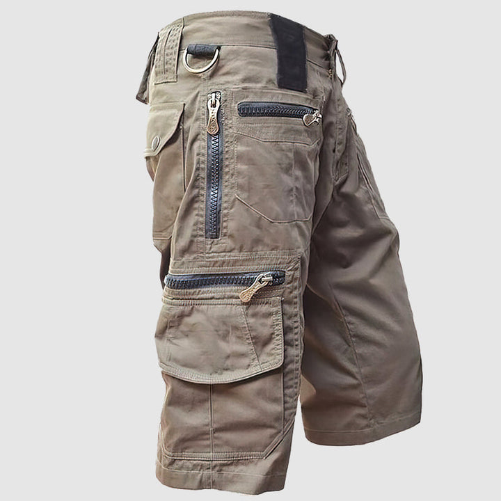 Pantalone Cargo Hommes Longs Jusqu'au Genou - Multifonction avec Multiples Poches en Tissu Coton Résistant