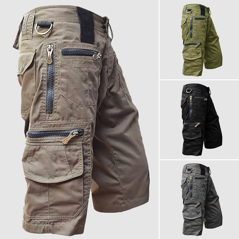 Pantalone Cargo Hommes Longs Jusqu'au Genou - Multifonction avec Multiples Poches en Tissu Coton Résistant