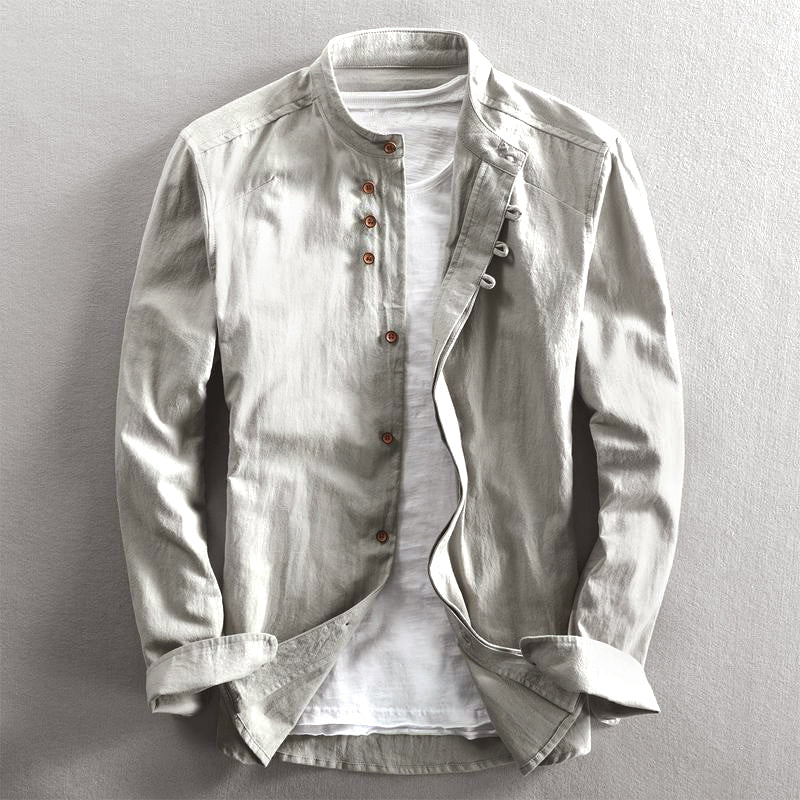 Elegante camicia button-down da uomo in un intenso color mandarino - vestibilità slim con eleganti polsini lunghi per uno stile chic e casual