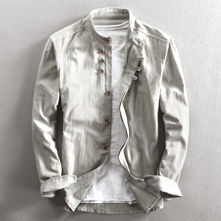 Elegante camicia button-down da uomo in un intenso color mandarino - vestibilità slim con eleganti polsini lunghi per uno stile chic e casual