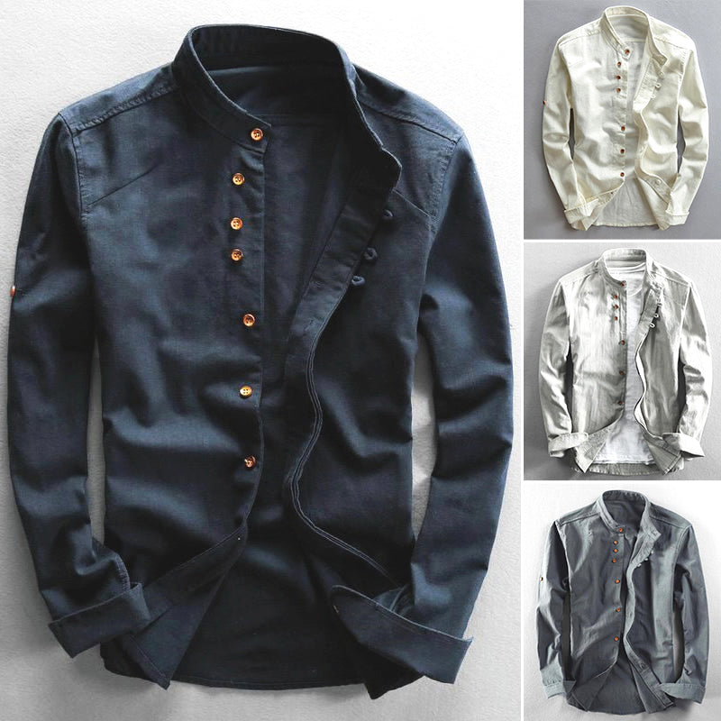 Elegante camicia button-down da uomo in un intenso color mandarino - vestibilità slim con eleganti polsini lunghi per uno stile chic e casual