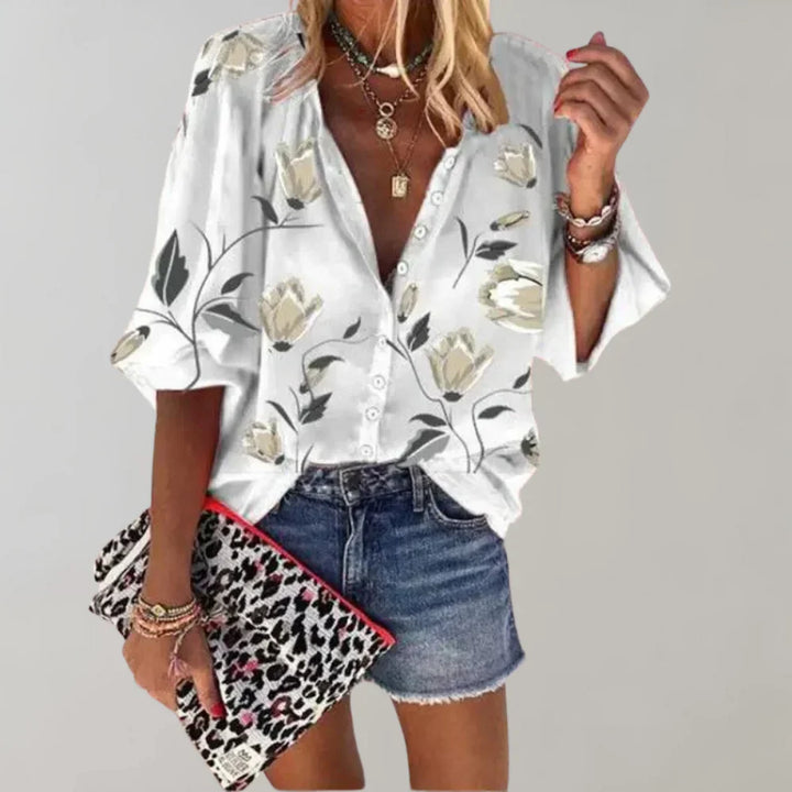 Elara - Camicetta estiva leggera con motivo floreale per un look fresco e di tendenza
