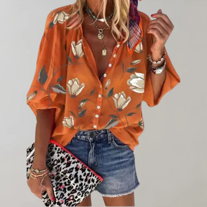 Elara - Camicetta estiva leggera con motivo floreale per un look fresco e di tendenza