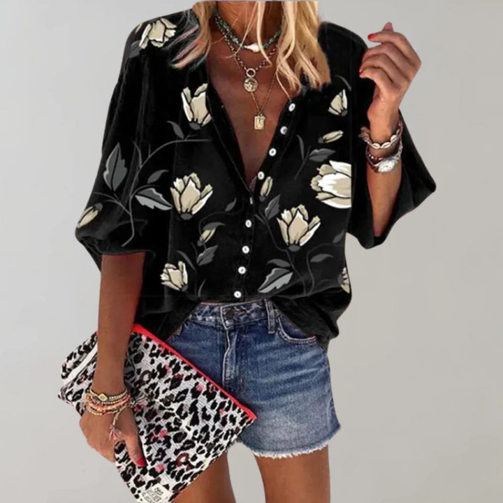 Elara - Camicetta estiva leggera con motivo floreale per un look fresco e di tendenza