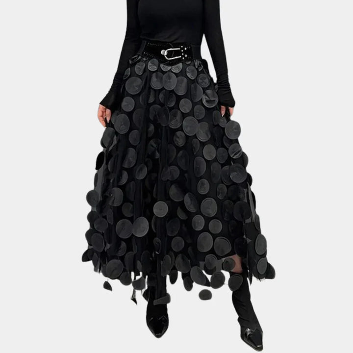 Amara - Elegante gonna vintage a pieghe in delicata maglia di tulle