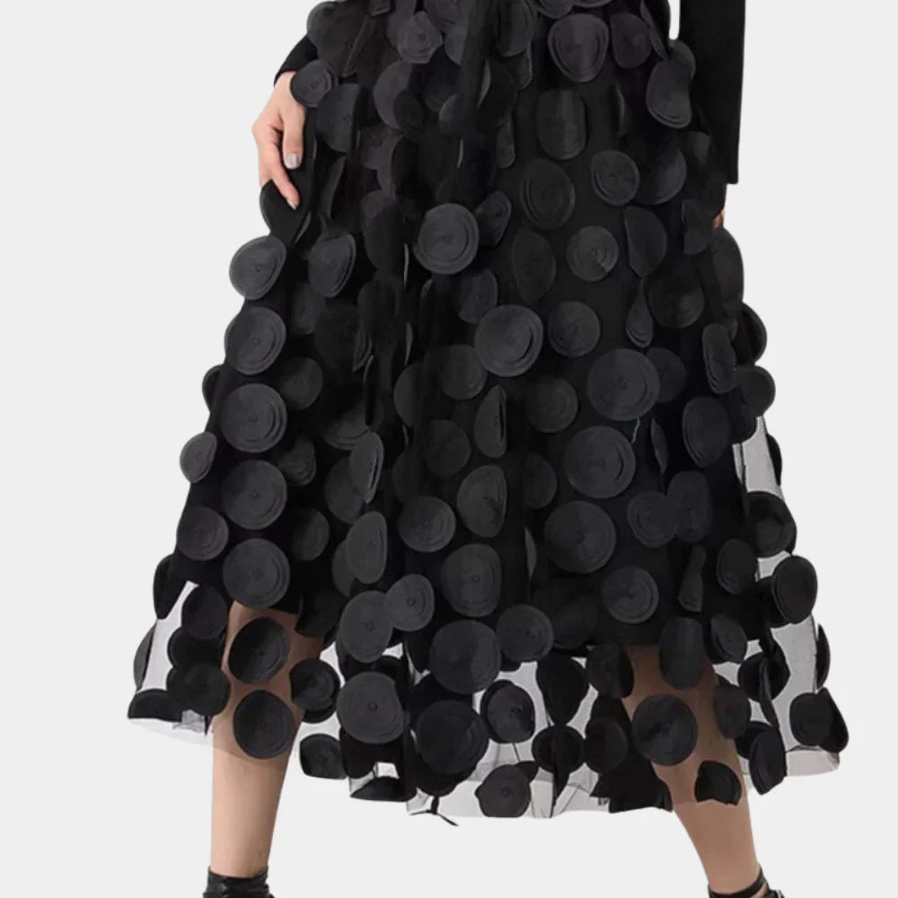 Amara - Elegante gonna vintage a pieghe in delicata maglia di tulle
