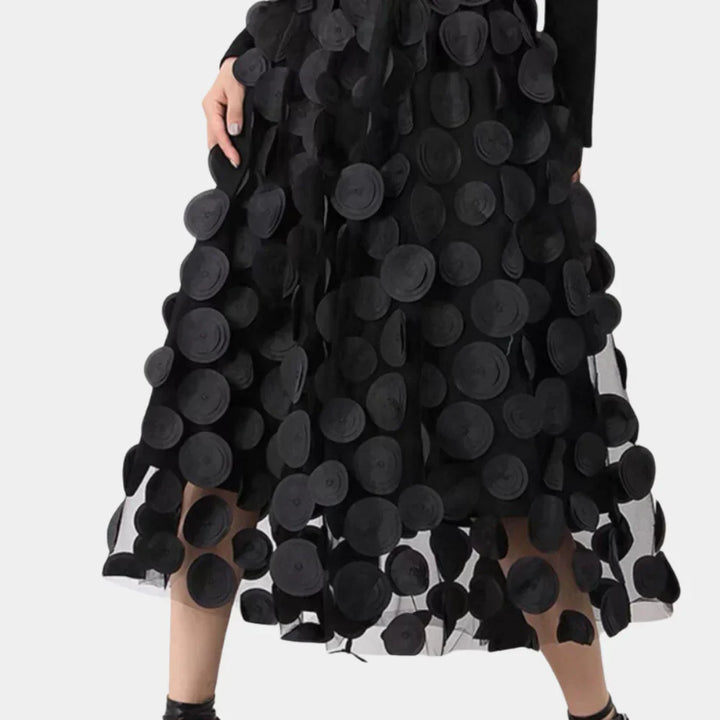 Amara - Elegante gonna vintage a pieghe in delicata maglia di tulle