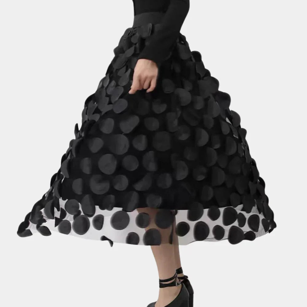 Amara - Elegante gonna vintage a pieghe in delicata maglia di tulle