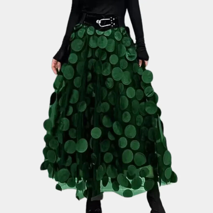 Amara - Elegante gonna vintage a pieghe in delicata maglia di tulle