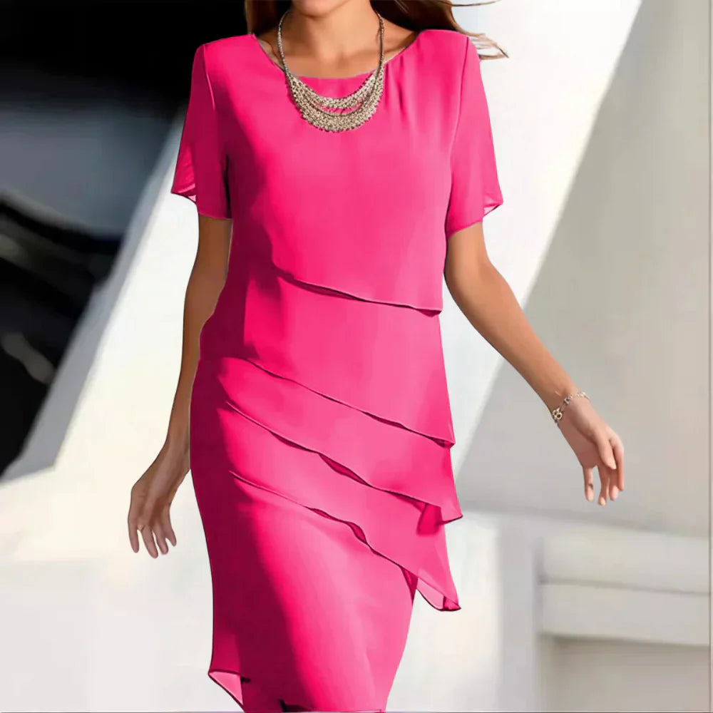 Abito midi di lusso in chiffon da donna - una scelta elegante e raffinata per le occasioni speciali