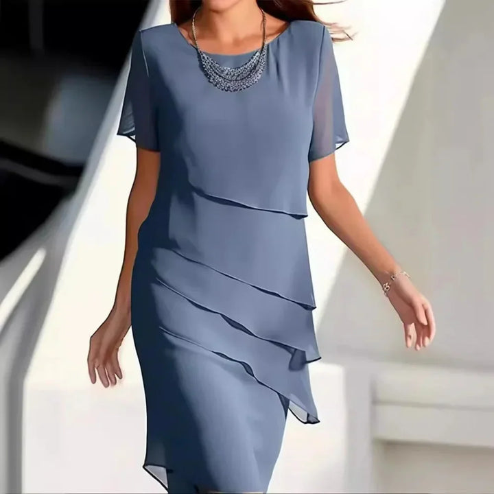 Abito midi di lusso in chiffon da donna - una scelta elegante e raffinata per le occasioni speciali