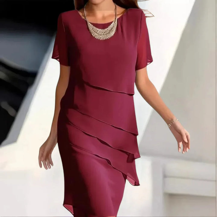 Abito midi di lusso in chiffon da donna - una scelta elegante e raffinata per le occasioni speciali