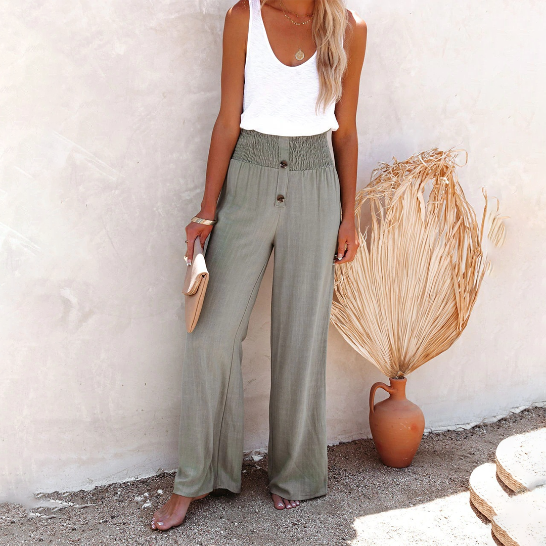 HILLA - Pantaloni eleganti a vita alta e larghi per uno stile comodo e alla moda