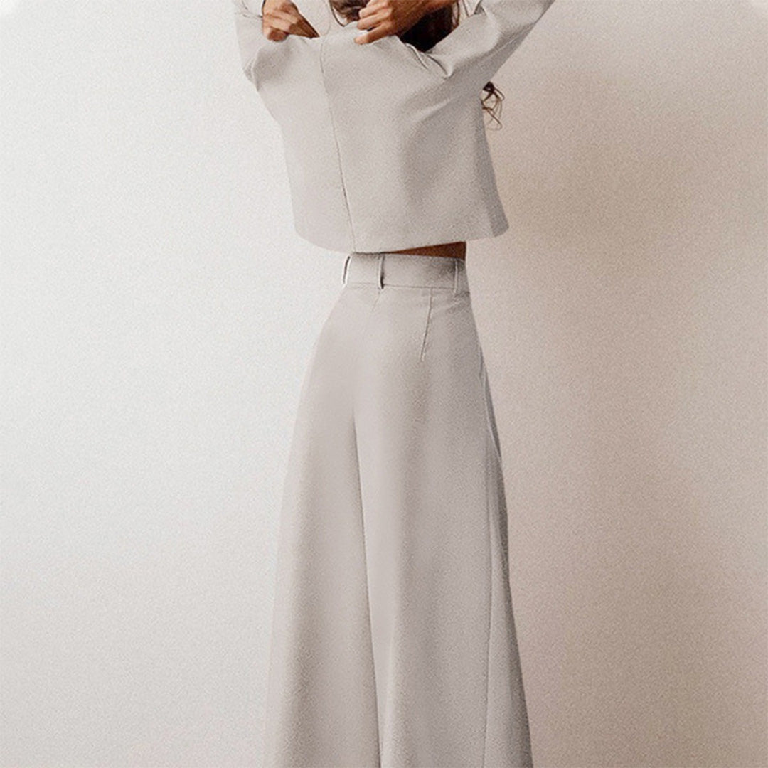Sarah - Elegante e confortevole set palazzo in due pezzi per un look elegante