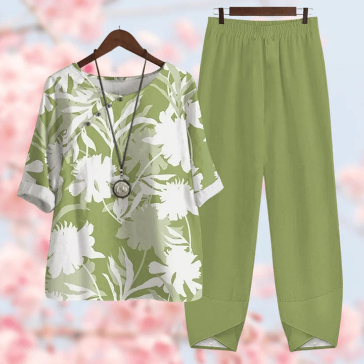 Elora - Stilvolles Vintage-Blumenmuster Zweiteiliger Set per un look elegante