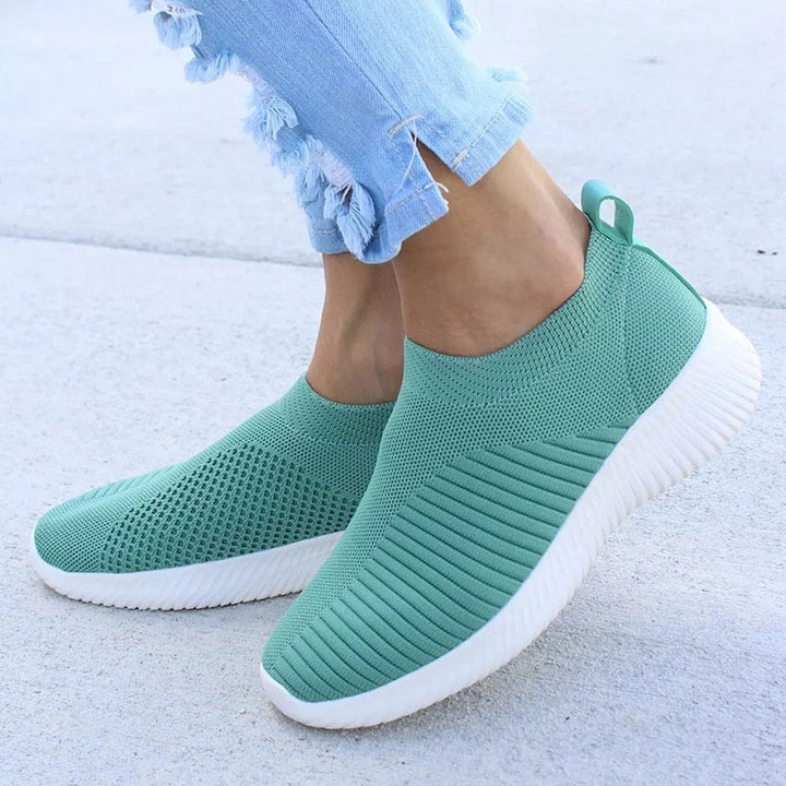 Scarpe da ginnastica slip-on da donna con tomaia in maglia traspirante - comfort per tutto il giorno