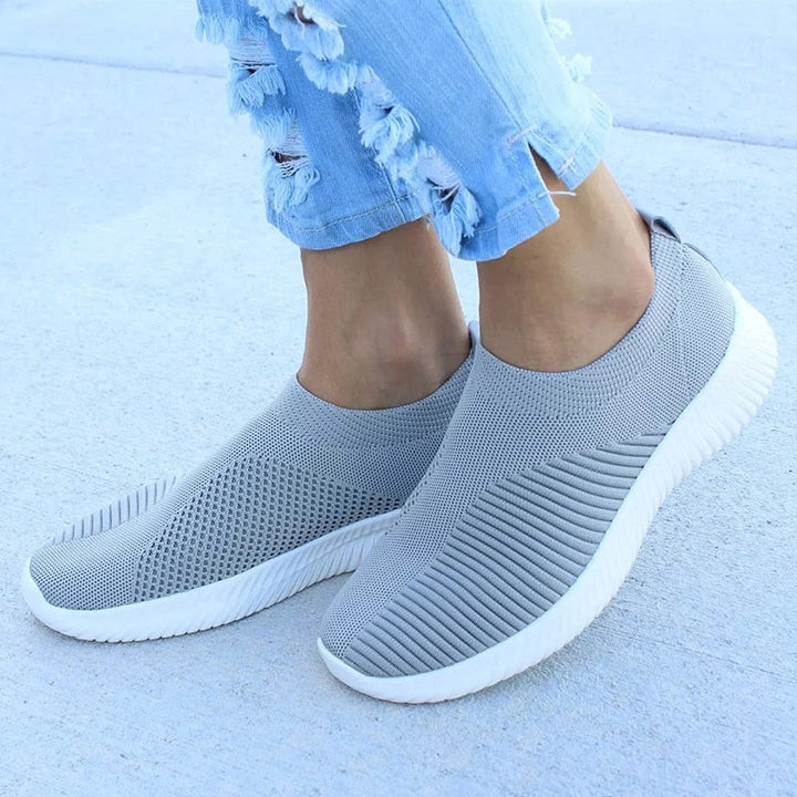Scarpe da ginnastica slip-on da donna con tomaia in maglia traspirante - comfort per tutto il giorno