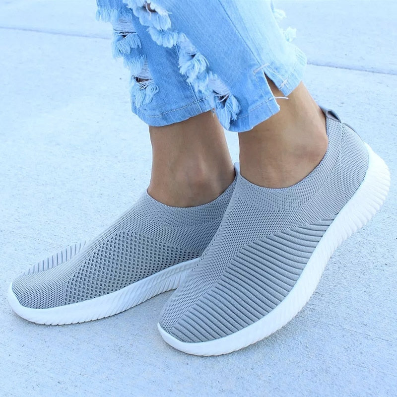 Scarpe da ginnastica slip-on da donna con tomaia in maglia traspirante - comfort per tutto il giorno