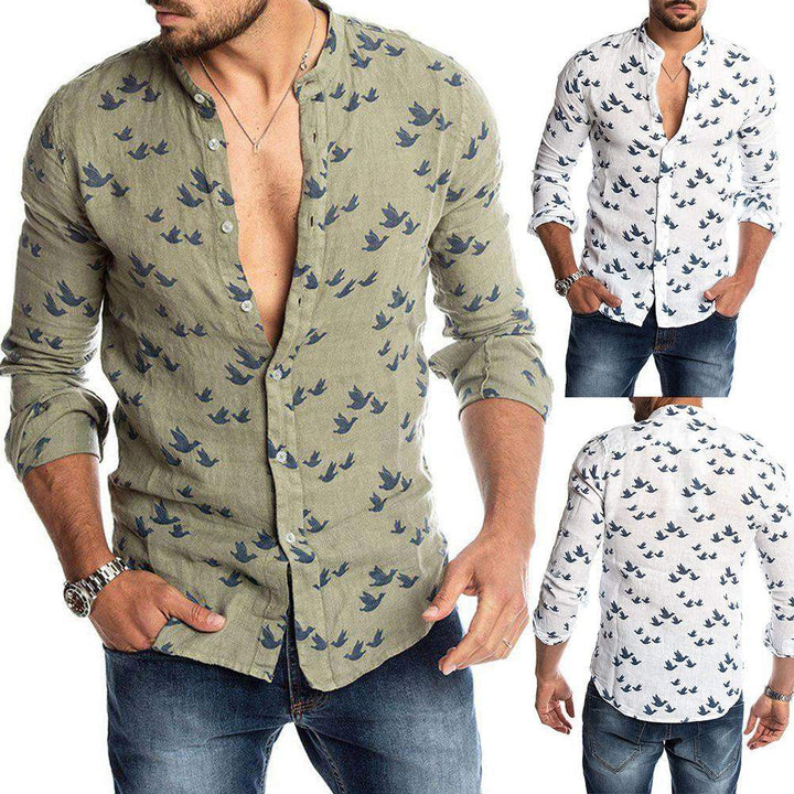 Camiseta da uomo lunga con disegno di pachino, collo a mandorla e tessuto casual e fresco