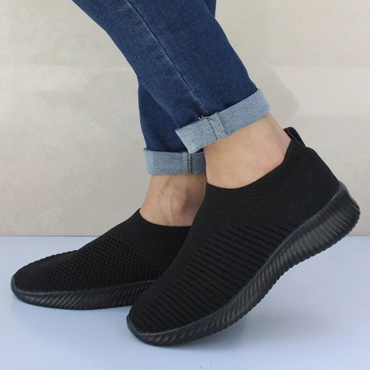 Scarpe da ginnastica slip-on da donna con tomaia in maglia traspirante - comfort per tutto il giorno