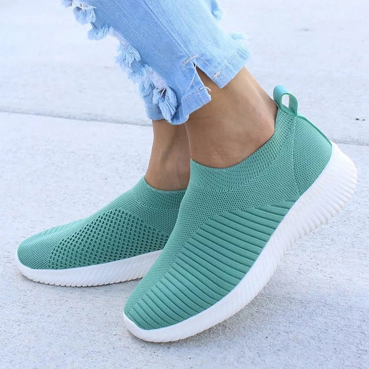Scarpe da ginnastica slip-on da donna con tomaia in maglia traspirante - comfort per tutto il giorno
