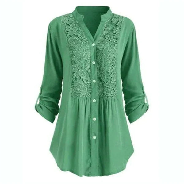 Luciana - Camicetta di pizzo elegante e raffinata con ricami meravigliosi per le donne