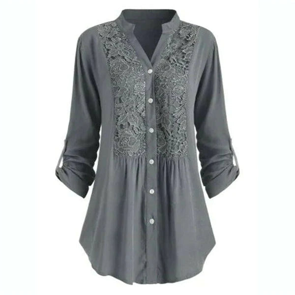 Luciana - Camicetta di pizzo elegante e raffinata con ricami meravigliosi per le donne