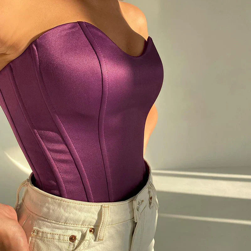 Elin - Top a triangolo senza espadrillas con pizzo elegante per le donne