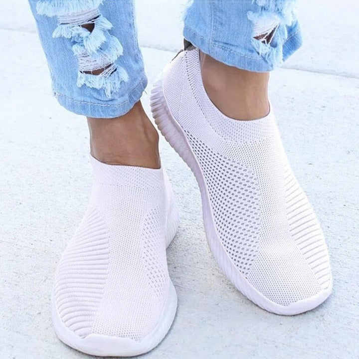 Scarpe da ginnastica slip-on da donna con tomaia in maglia traspirante - comfort per tutto il giorno