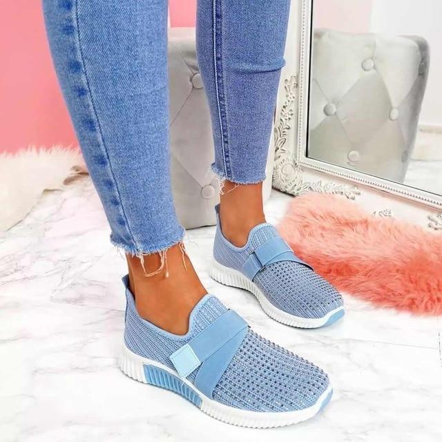 Scarpe da ginnastica con velcro da donna, eleganti e confortevoli, perfette per le passeggiate di tutti i giorni