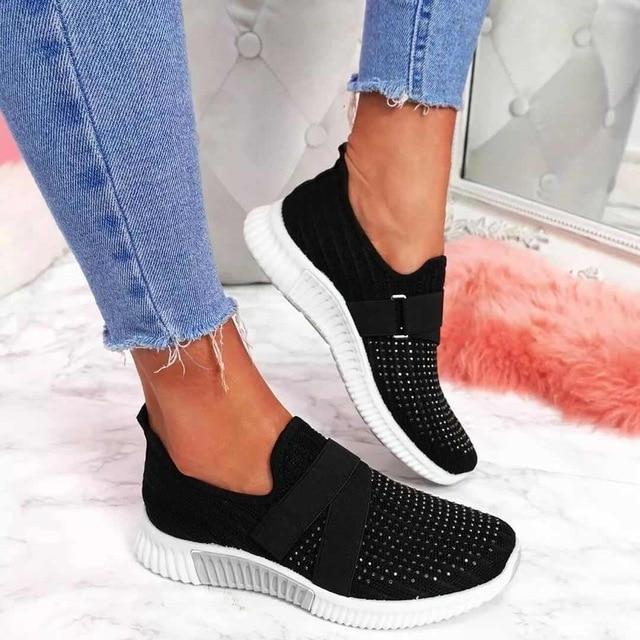 Scarpe da donna senza lacci con velcro - Comfort massimo e mantenimento della postura