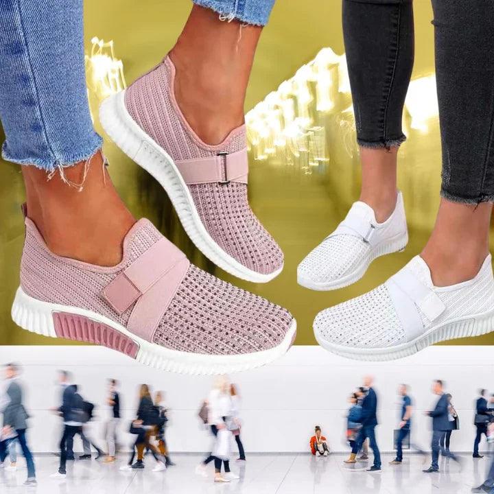 Scarpe da ginnastica con velcro da donna, eleganti e confortevoli, perfette per le passeggiate di tutti i giorni