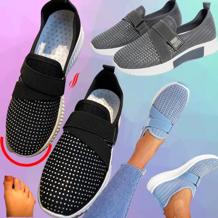 Scarpe da ginnastica con velcro da donna, eleganti e confortevoli, perfette per le passeggiate di tutti i giorni