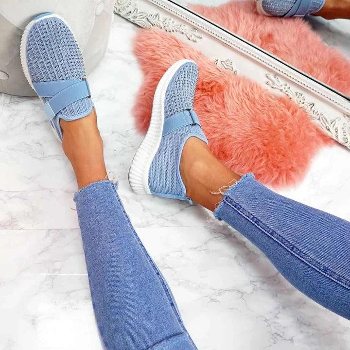 Scarpe da ginnastica con velcro da donna, eleganti e confortevoli, perfette per le passeggiate di tutti i giorni
